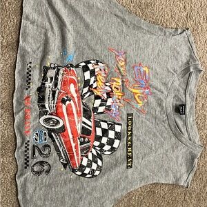 Vintage Graphic Muscle Tee with Red Car Design